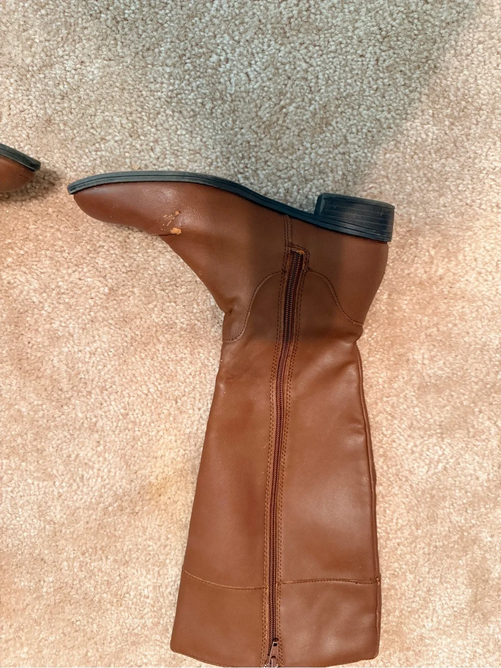Karen Scott Tall Brown Over-the-Knee Leather Boots